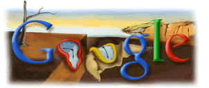 Google Logo with Melting Clocks